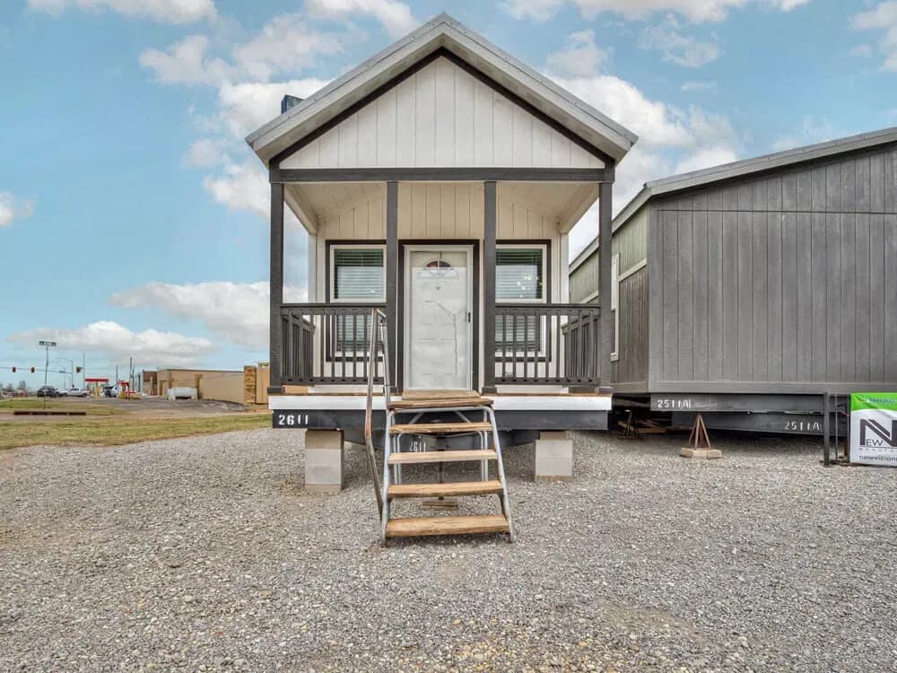 Park model tiny homes exterior home features