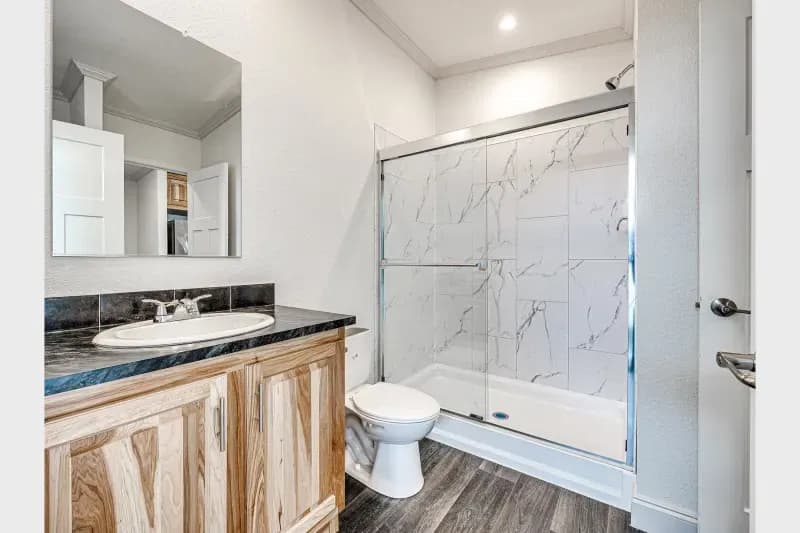 Contemporary cabin a700 bathroom home features