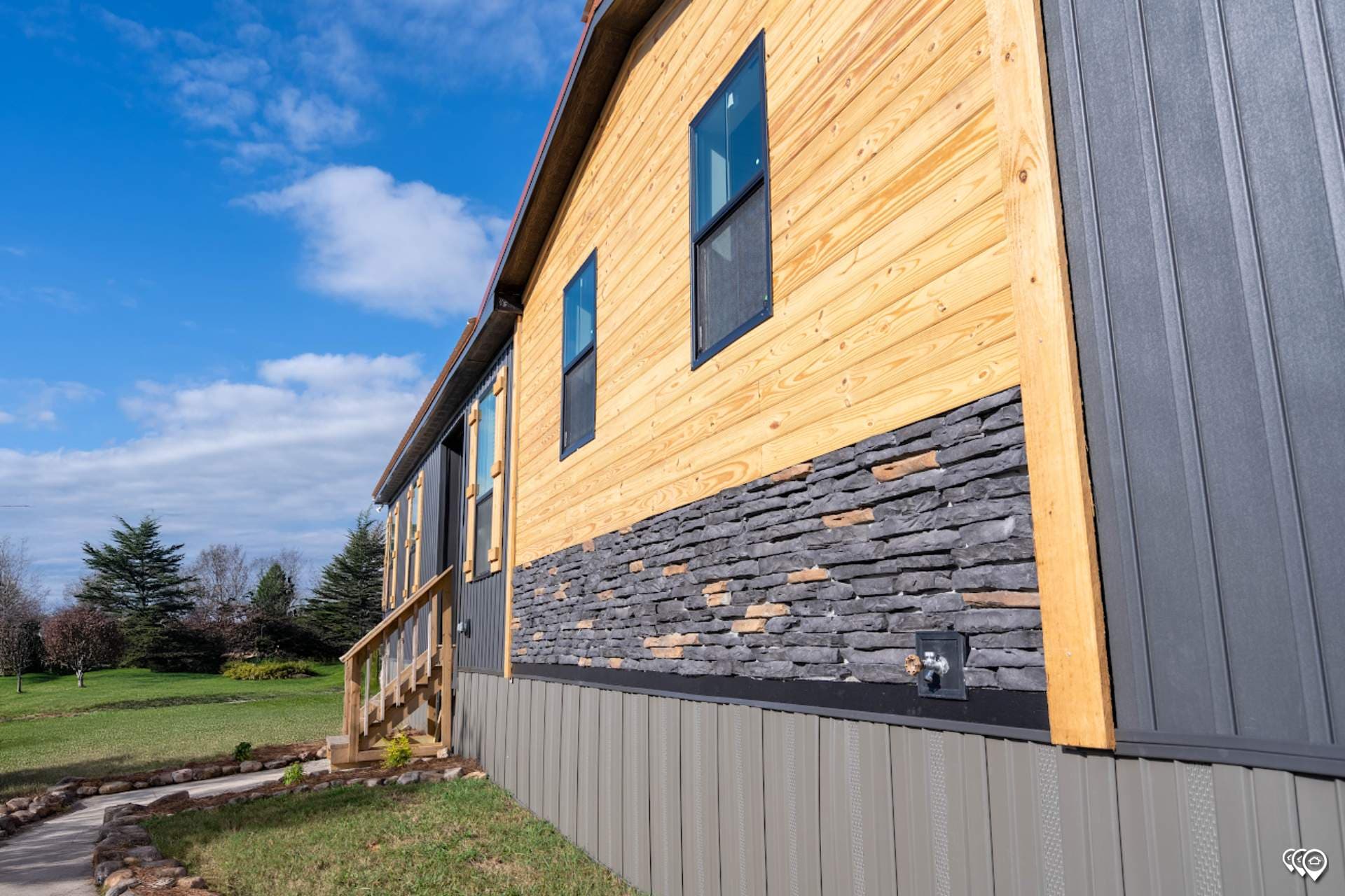 The lost creek elevation and exterior home features