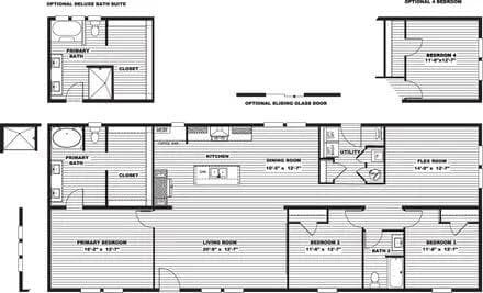 The crockett floor plan home features