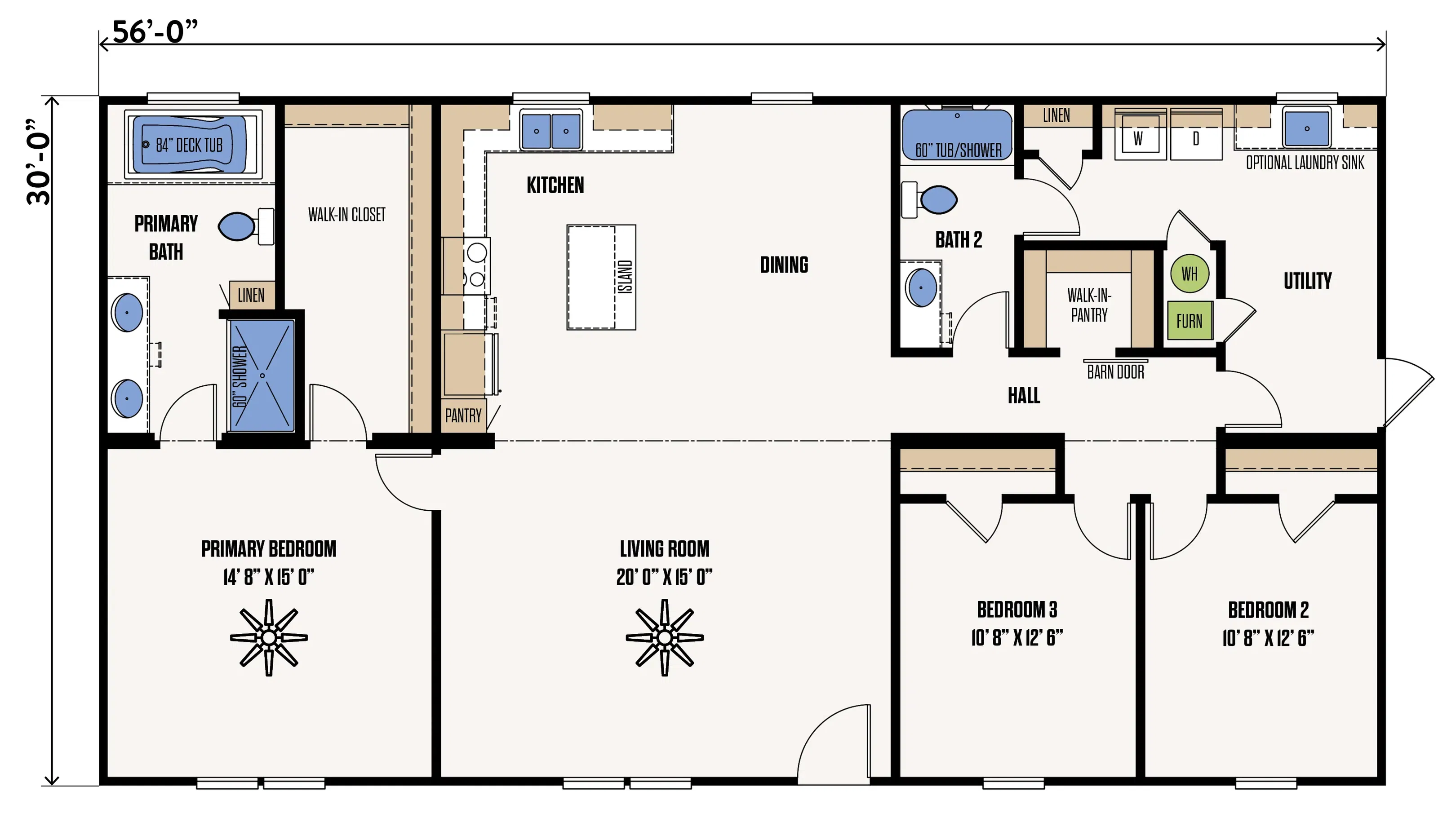The red river floor plan home features