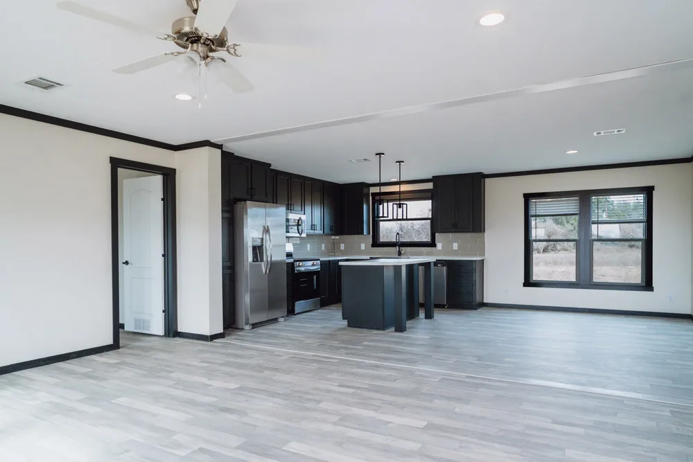 The red river interior home features