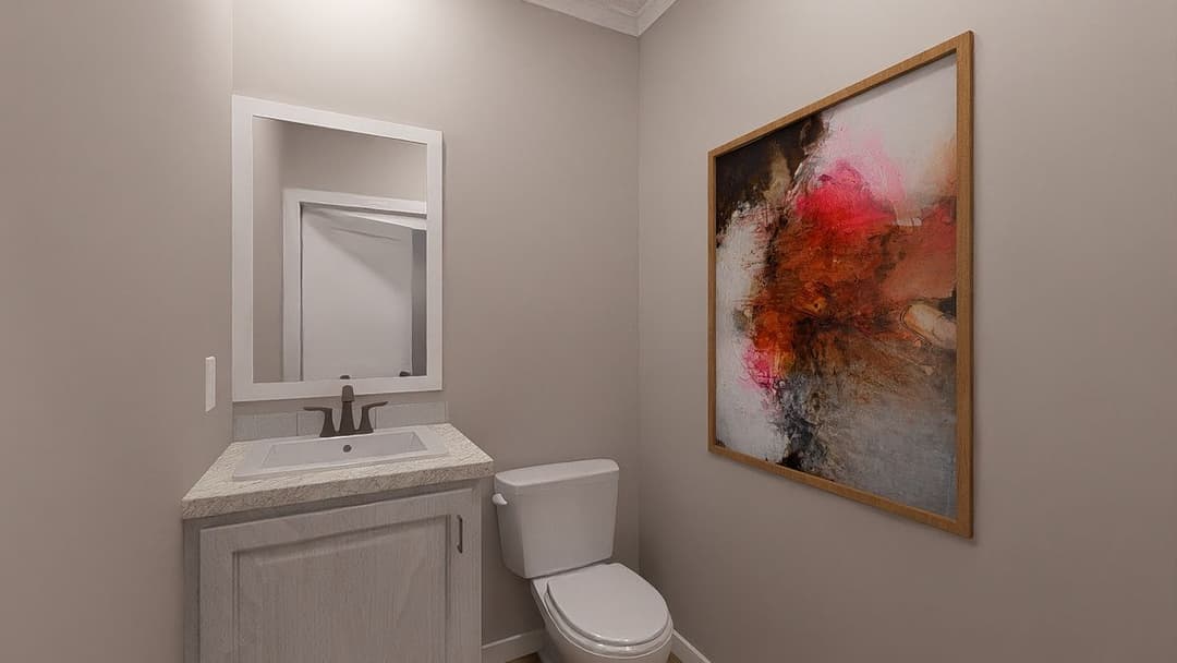 The hexagon bathroom home features