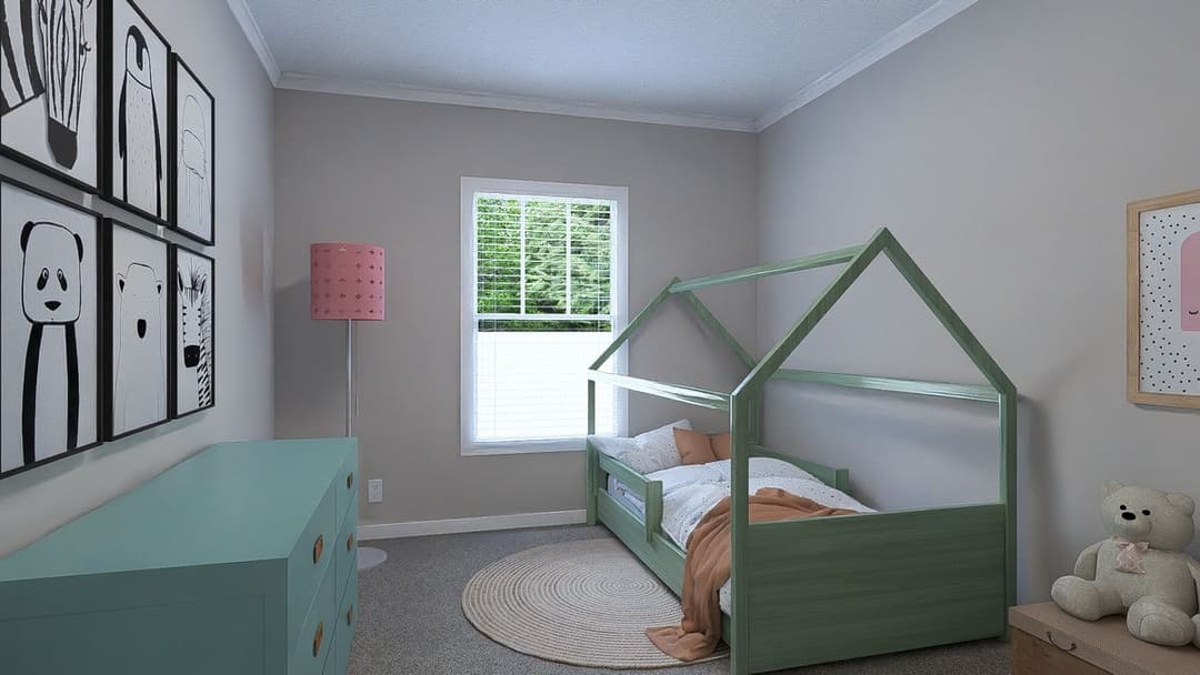 The hexagon bedroom home features